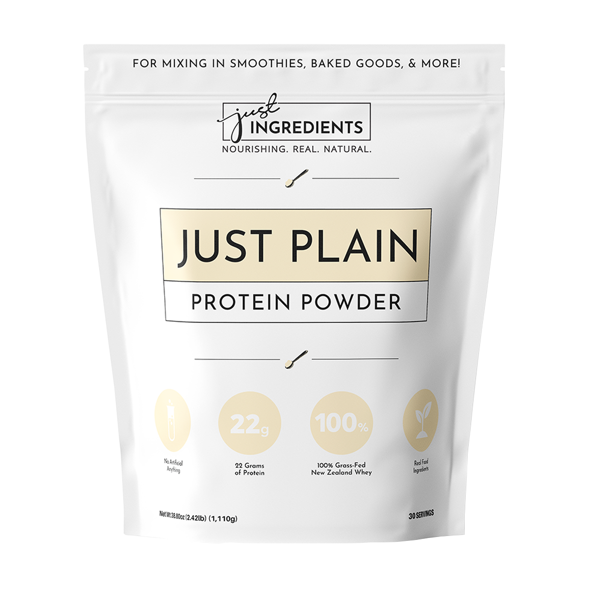 Just Ingredients Protein Powder Just Plain Unflavored