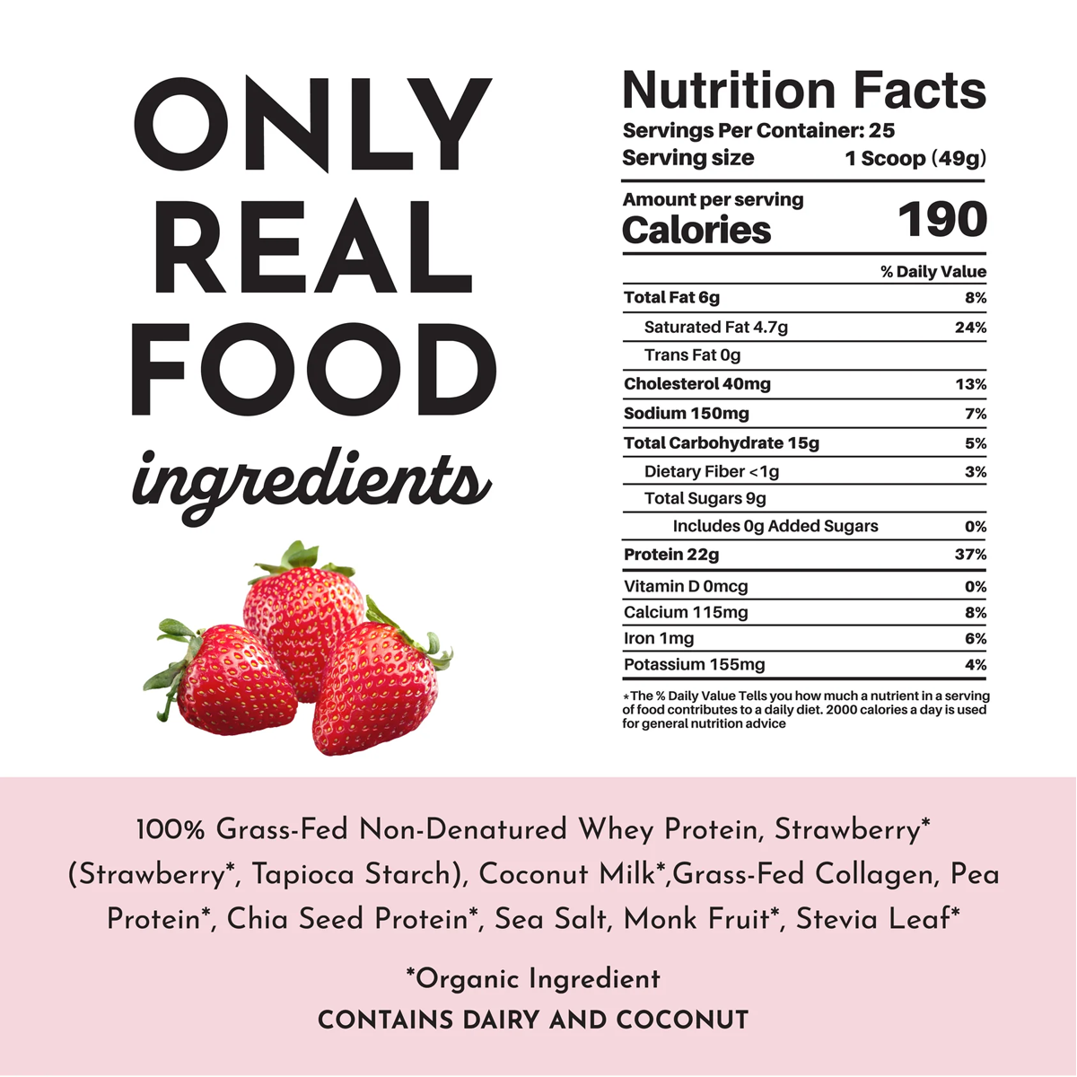 100% Grass Fed Whey Protein Powder