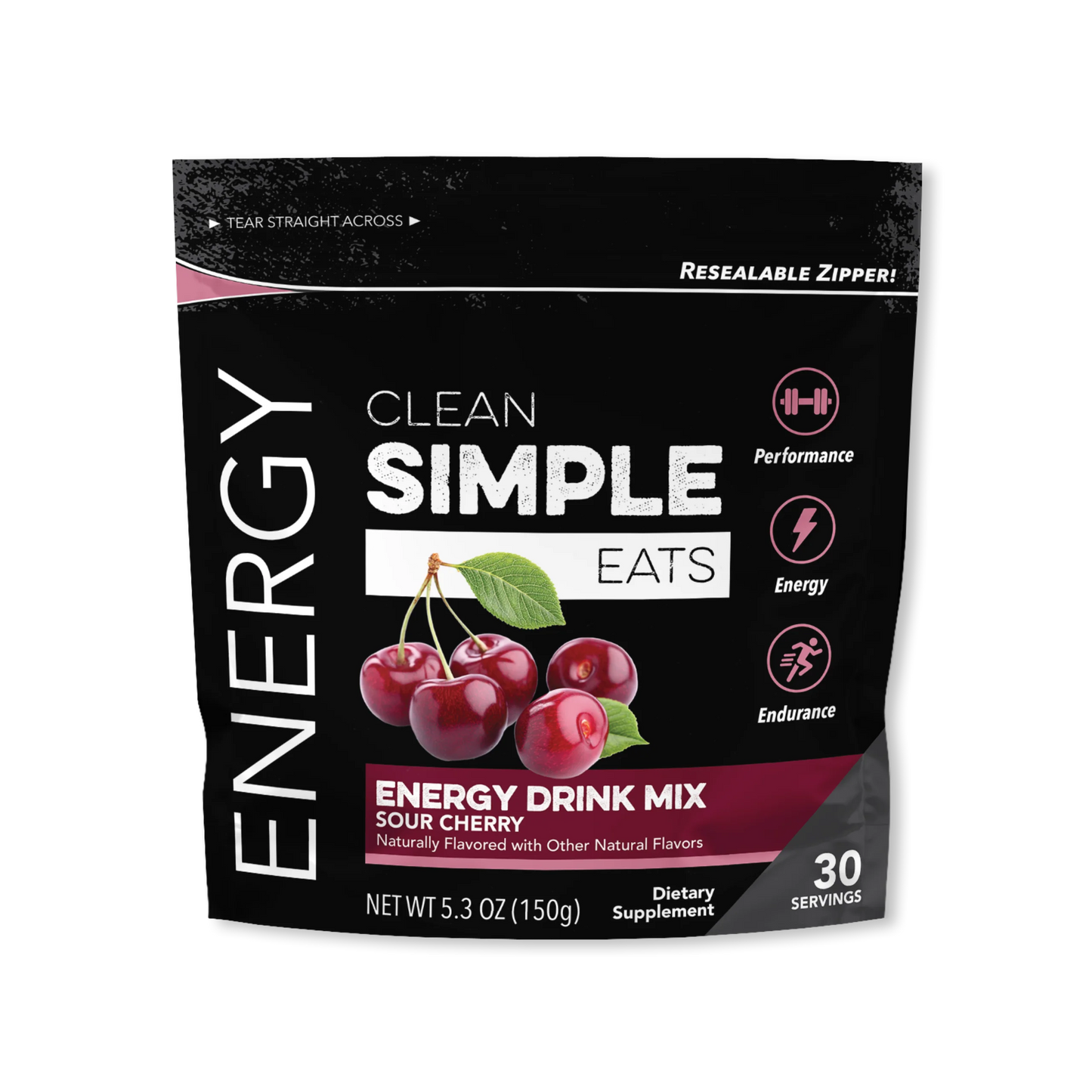 Clean Simple Eats Energy Drink Mix Sour Cherry