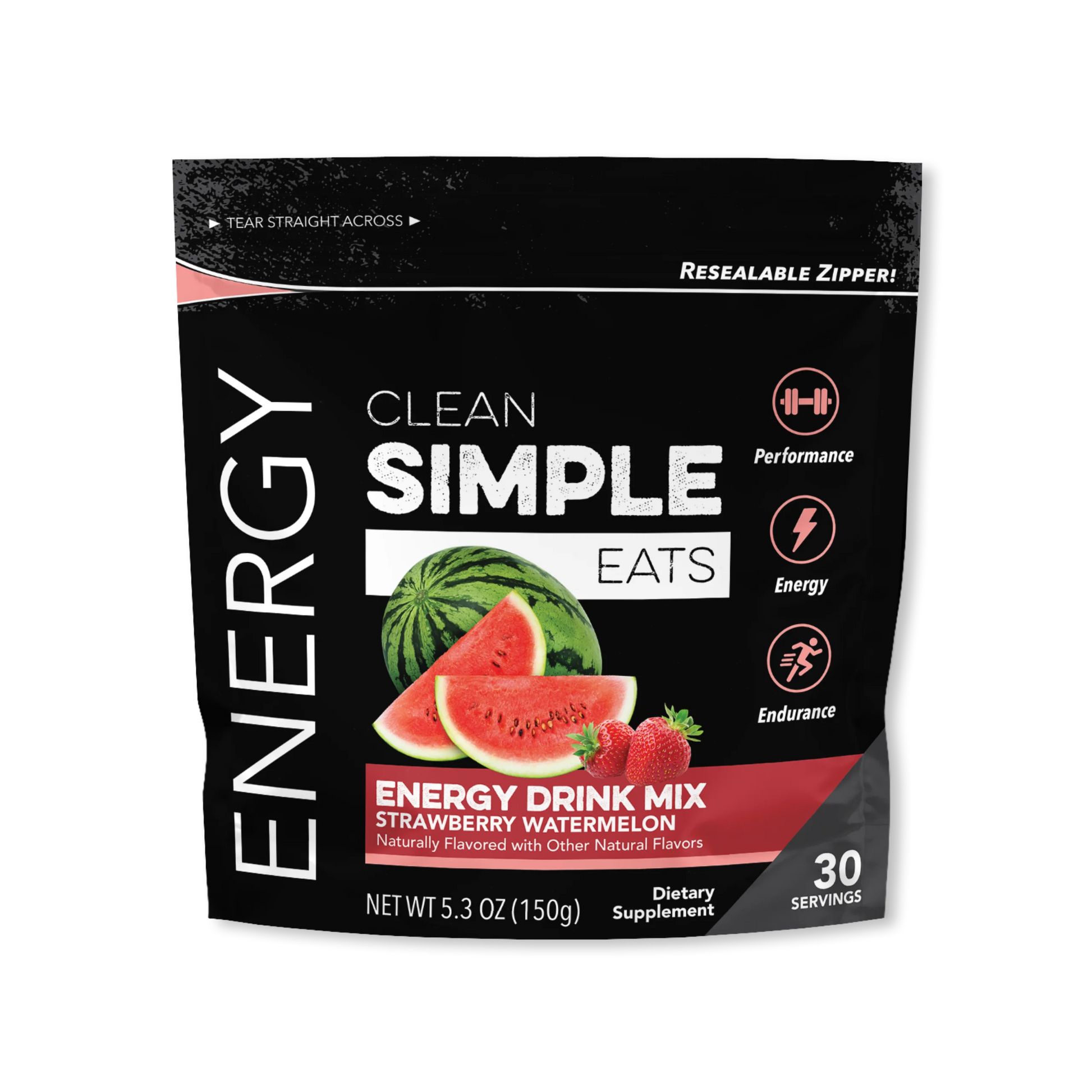 Clean Simple Eats Energy Drink Mix Strawberry Watermelon